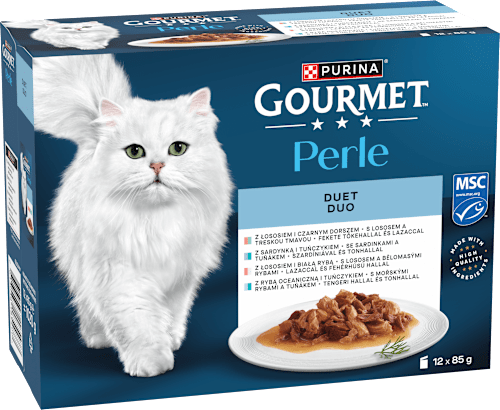 Perle kapsičky pro kočky Rybí duo 12x85g, Multipack PURINA GOURMET