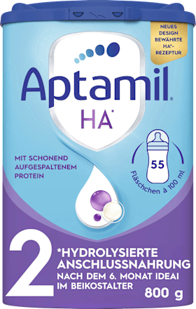 Folgemilch 2 HA  nach dem 6. Monat Aptamil