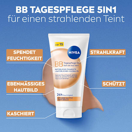 BB Creme Essentials 5in1 mittlerer bis dunkler Hauttyp, LSF 15 NIVEA
