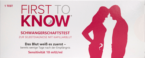 Blut - Schwangerschaftstest FIRST TO KNOW
