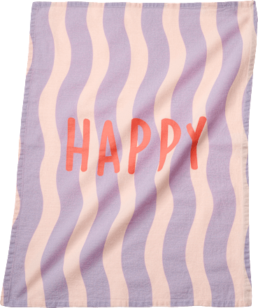 Geschirrtücher aus Baumwolle "happy/hello", lila/rosa Vito & Joe