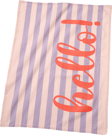 Geschirrtücher aus Baumwolle "happy/hello", lila/rosa Vito & Joe
