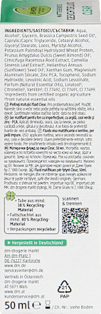 Mattító arclemosó fluid Clear - gyógyiszappal és zöld teával alverde NATURKOSMETIK