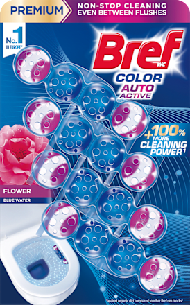 Tuhý WC blok Premium Color Auto Active Flower Bref