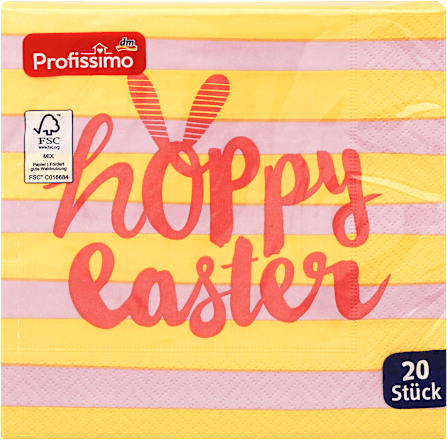 Ubrusi, 3-slojni, motiv "Happy Easter", 33 x 33 cm Profissimo