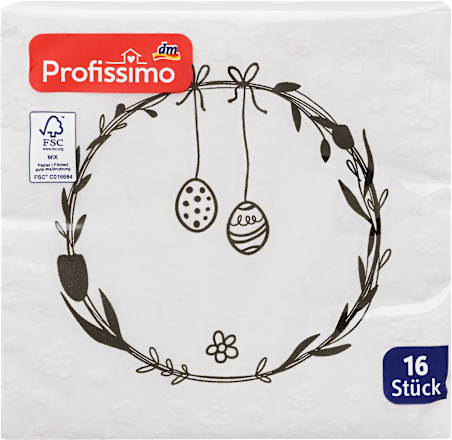 Салфетки Венец, 3-пластови, 25x25 см Profissimo