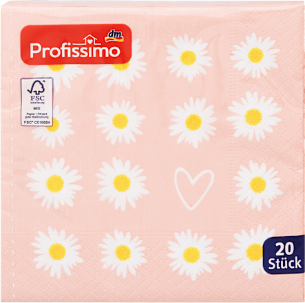 Salvete, 3-slojne, motiv Tratinčica, 25 x 25 cm Profissimo