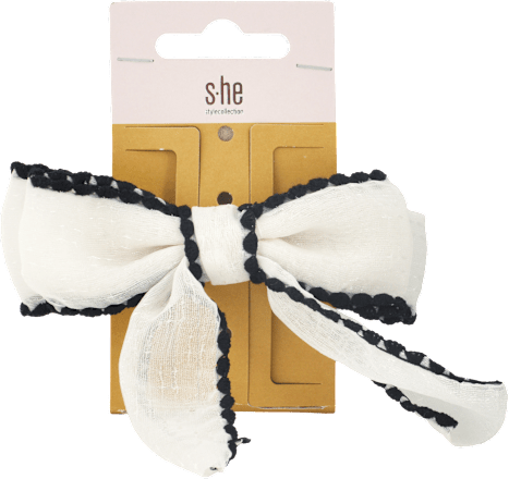 Spona s mašľou - bielo-čierna s-he stylecollection