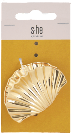 Štipec do vlasov kovová mušla - zlatá s-he stylecollection