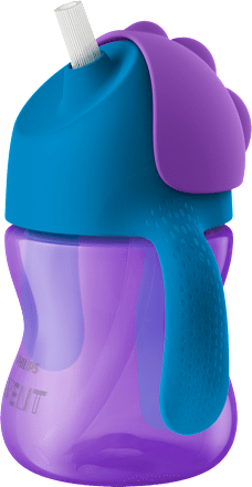 Lonček z gibljivo slamico,  9 m+, 200 ml, vijoličen PHILIPS AVENT