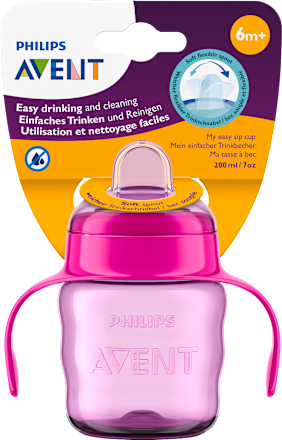 Lonček z ustnikom, 6m+, 200 ml, roza PHILIPS AVENT