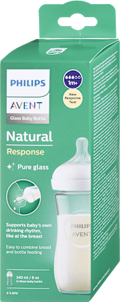 Steklena steklenička za dojenčke Natural Response 240 ml, 1m+ PHILIPS AVENT