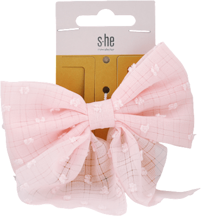 Spona mašľa - ružová s-he stylecollection