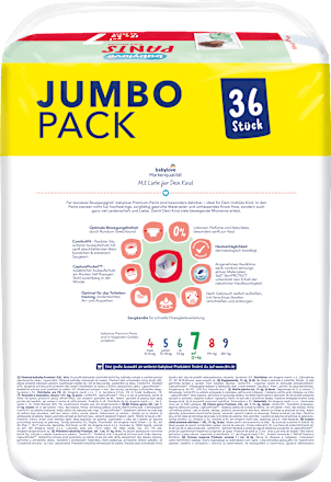 Гащички за бебета Premium, Gr. 7 XXL (+17 kg) Jumbopack babylove