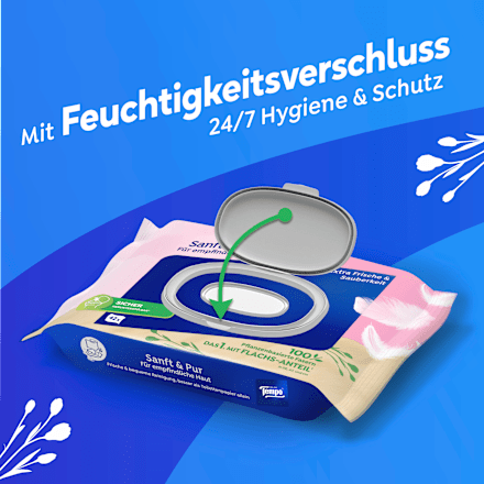 Feuchtes Toilettenpapier sanft & pur  Tempo