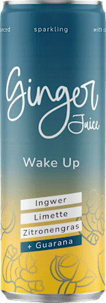Erfrischungsgetränk Ingwer, Limette, Zitronengras & Guarana Wake Up Ginger Juice