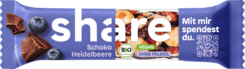 Nussriegel, Schoko Heidelbeere share