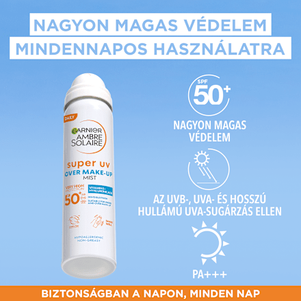 Fényvédő spray arcra Over makeup FF50  Garnier Ambre Solaire