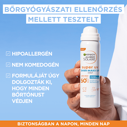 Fényvédő spray arcra Over makeup FF50  Garnier Ambre Solaire