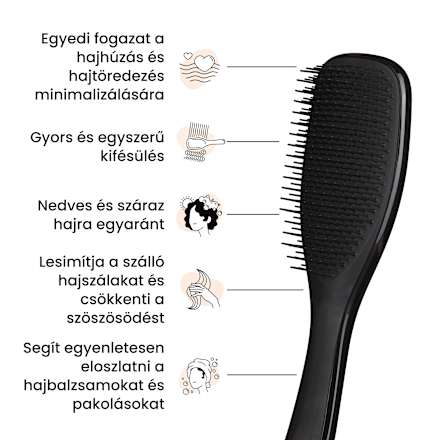 Kifésülő hajkefe Ultimate Detangler, fekete, normál hajra Tangle Teezer