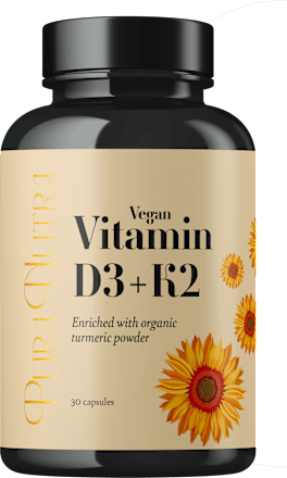 Prehransko dopolnilo Vegan Vitamin D3 + K2 PURA NUTRA