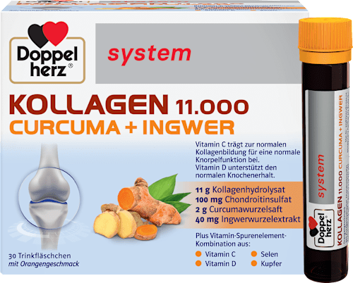 Doppelherz system Kollagen 11000 Curcuma + Ingwer Trinkfläschchen 30 St Doppelherz