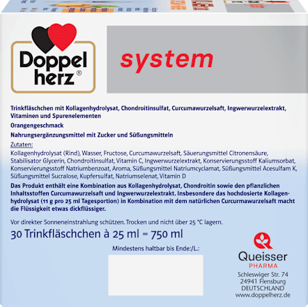 Doppelherz system Kollagen 11000 Curcuma + Ingwer Trinkfläschchen 30 St Doppelherz