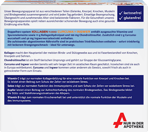 Doppelherz system Kollagen 11000 Curcuma + Ingwer Trinkfläschchen 30 St Doppelherz