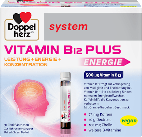 Doppelherz system Vitamin B12 Plus Energie Trinkfläschchen 30 St Doppelherz