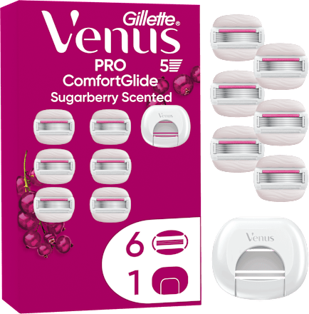 ComfortGlide náhradní holicí hlavice Sugarberry Scent + pouzdro Gillette Venus