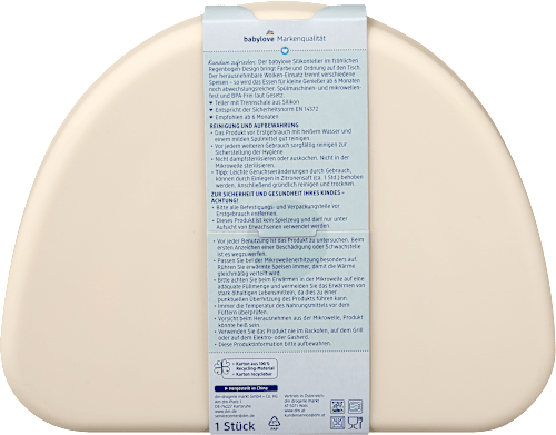 Teller Silikon mit Trennschale Regenbogen orange/creme babylove