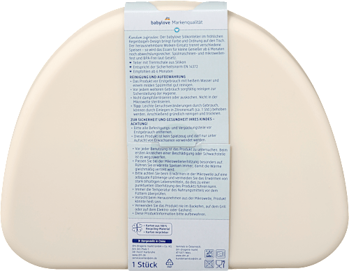 Teller Silikon mit Trennschale Regenbogen mint/creme babylove