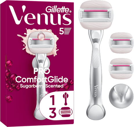 ComfortGlide dámský holicí strojek Sugarberry Scent + 3 hlavice Gillette Venus