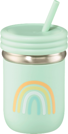 Trinkhalmbecher Edelstahl/Silikon türkis, 300 ml babylove