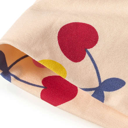 Mütze Pro Climate mit Kirschen-Muster, beige, Gr. 46/47 ALANA