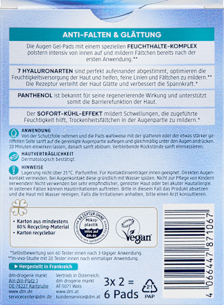 BEAUTY HYALURON jastučići za predeo oko očiju, 3x2kom  Balea