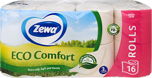 Eco Comfort toaletni papir, 3-slojni, 2400 listića Zewa