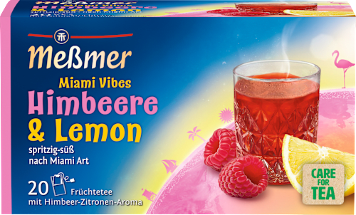 Früchtetee mit Himbeere & Lemon 'Miami Vibes'  (20 x 2,5 g) Meßmer