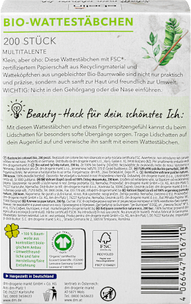 Wattestäbchen Recycling Bio GOTS-zertifiziert ebelin