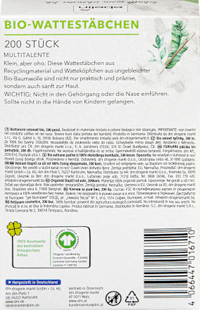Wattestäbchen Recycling Bio GOTS-zertifiziert ebelin