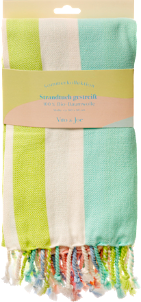Strandtuch gestreift, grün-blau Vito & Joe