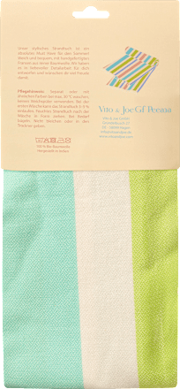 Strandtuch gestreift, grün-blau Vito & Joe