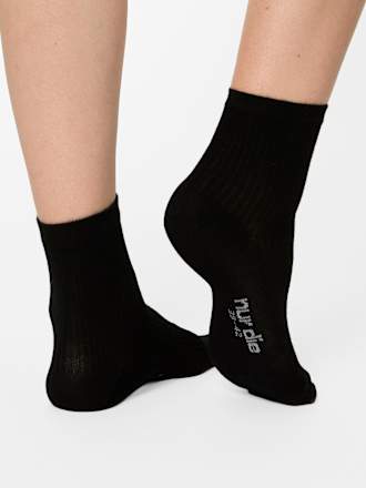 Socken mit kurzem Schaft & Modal schwarz + rosa Gr. 35-38 nur die