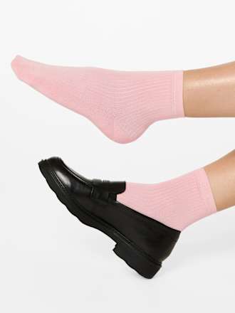 Socken mit kurzem Schaft & Modal schwarz + rosa Gr. 35-38 nur die