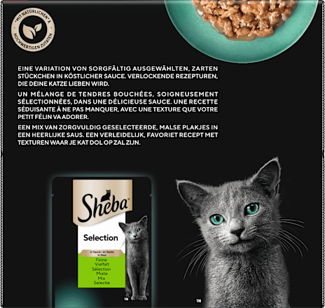 Nassfutter Katze Selection in Sauce - feine Vielfalt, Bigpack (24x85 g) Sheba