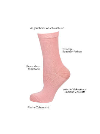 Socken mit Bambus-Viskose rosa + grün Gr. 39-42 nur die