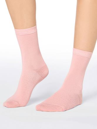 Socken mit Bambus-Viskose rosa + grün Gr. 39-42 nur die