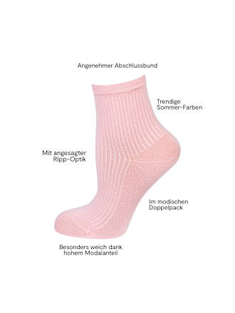 Socken mit kurzem Schaft & Modal schwarz + rosa Gr. 39-42 nur die