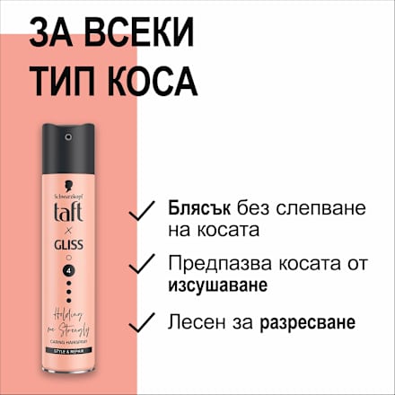 Лак за коса Holding me Strongly ниво 4 Schwarzkopf taft