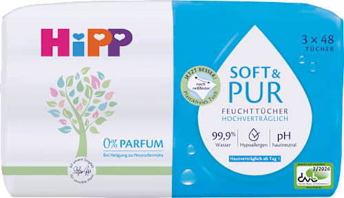 Feuchttücher Soft & Pur 3x48 St. HiPP Babysanft